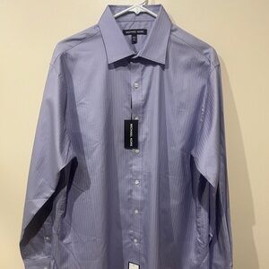 Michael Kors Men's Dress Shirt 16.5 32/33 Purple Stripe